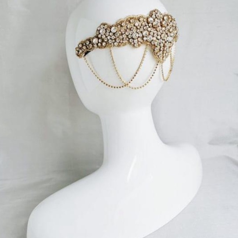 NWT Crystal / Gold headpiece